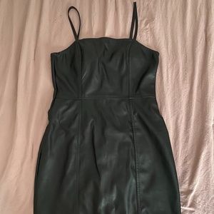 Short Denim and Faux Leather Dress